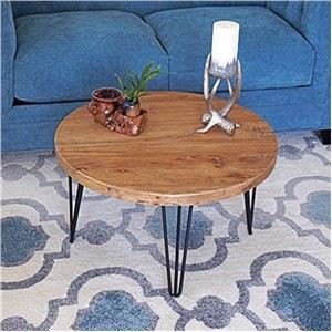 Tavolino da caffè rotondo rustico