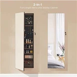 Armadio per gioielli da parete con specchio